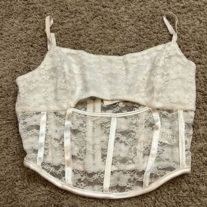 White sheer lace top. Size S